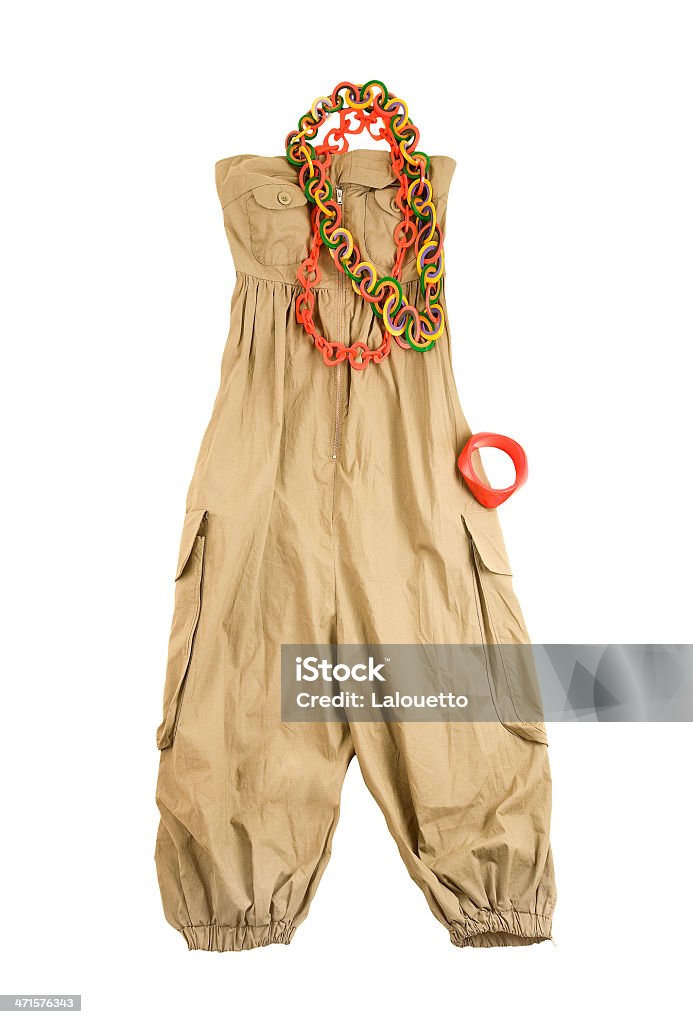 Baggy jumpsuit ethnic styling fashion composition Baggy jumpsuit ethnic styling fashion composition isolated on white background. Clipping path included. Jumpsuit Stock Photo