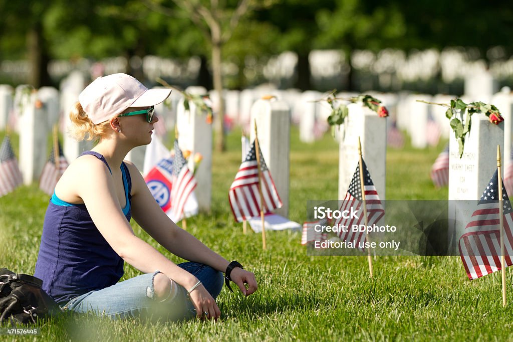 Memorial Day, o Cemitério Nacional de Arlington - Foto de stock de Cemitério royalty-free