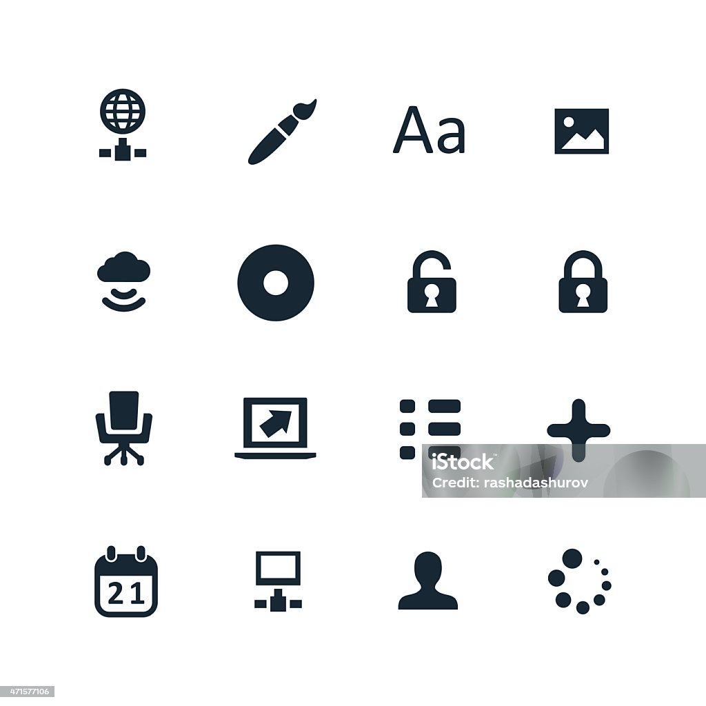 computer icons set computer icons set on white background 2015 stock vector