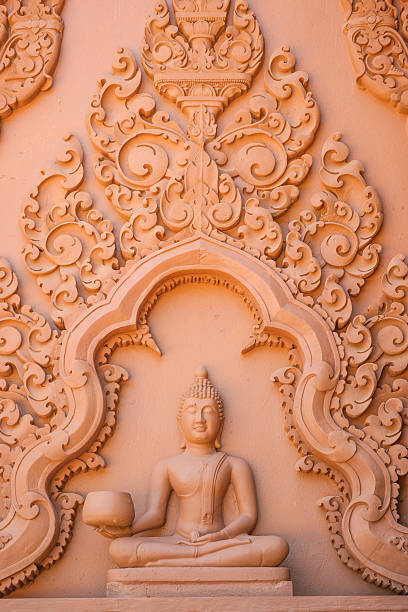 istock Buddha Image with Thai Traditional Carving 471577378