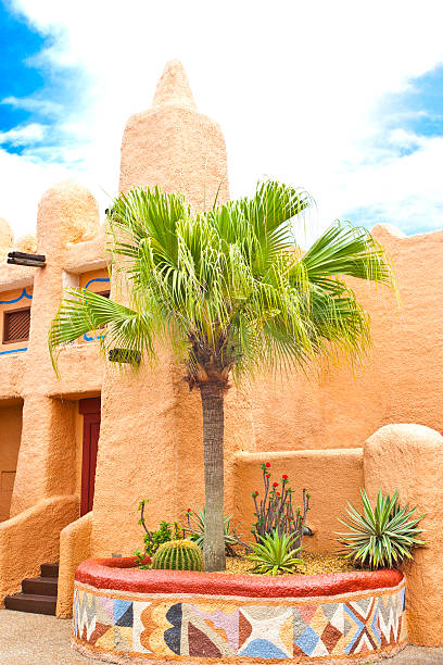 istock Traditional African Building with Ornamental Garden 471577833