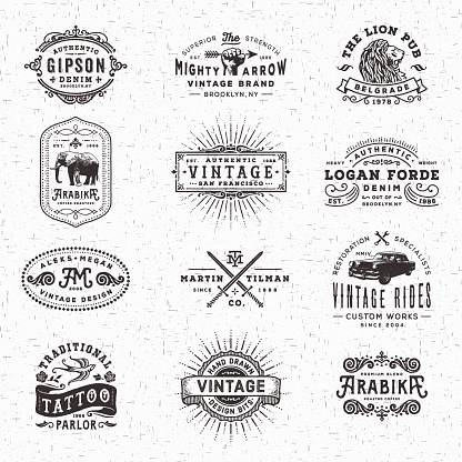Collection of hand drawn and textured vintage looking badges, labels, frames and banners with text over paper texture. EPS 10 file.More works like this linked below.