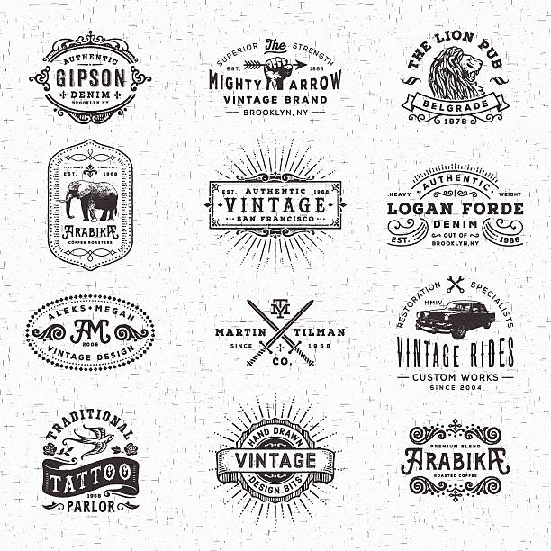 Vintage Badges, Labels and Frames Collection of hand drawn and textured vintage looking badges, labels, frames and banners with text over paper texture. EPS 10 file.More works like this linked below. banners tattoos stock illustrations