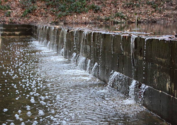 Embankment under Water Pressure after heavy Rainfall and filling up small water bed