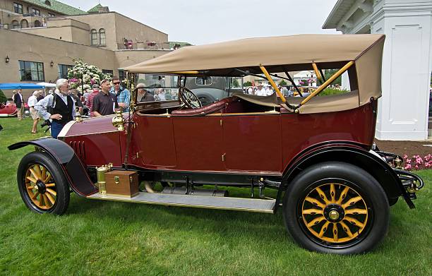 Hershey, PA,USA-June 16, 2013: 1911 Mercedes 50HP Tourer stands on display at the Elegance at Hershey on June 16, 2013. The car features rare water-cooled brakes and engine-driven lubrication of steering.