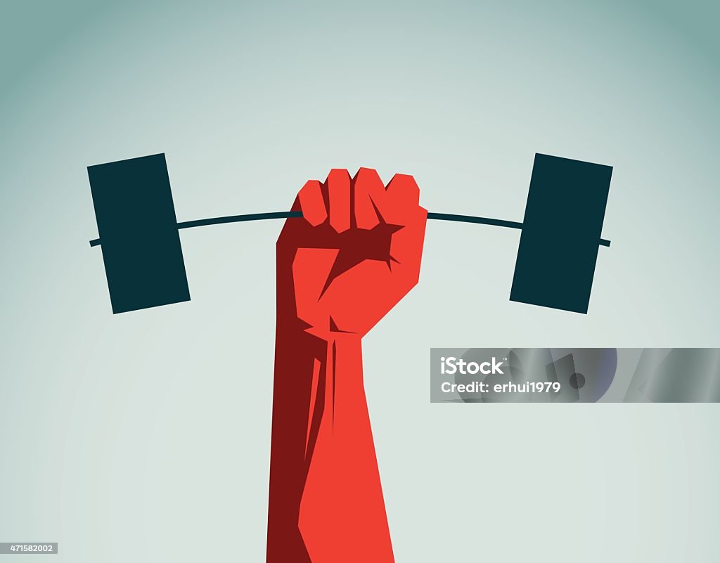 Levantamiento de pesas-Ilustración - arte vectorial de Barra para pesas libre de derechos