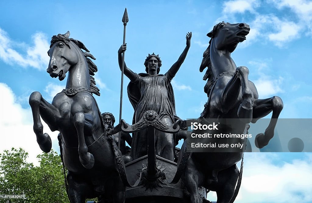 Boudicca zurückreicht statue, die Königin der Iceni tribe, Reiten ein Streitwagen - Lizenzfrei Boudica Stock-Foto