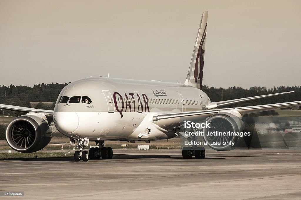 Qatar Airways Boeing 787-8 Dreamliner - Foto de stock de Qatar Airways royalty-free