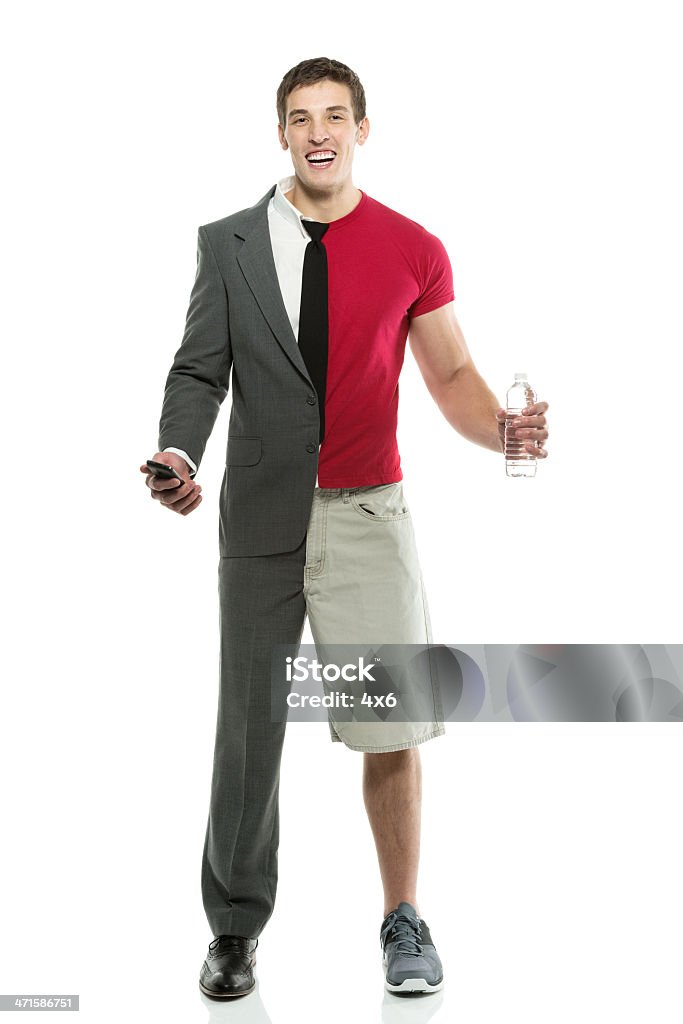 Split person: Businessman and sportsman Split person: Businessman and sportsmanhttp://www.twodozendesign.info/i/1.png Necktie Stock Photo