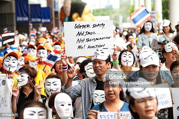 Demonstrators From The Antigoverment Wearing Guy Fawkes Masks Stock Photo - Download Image Now