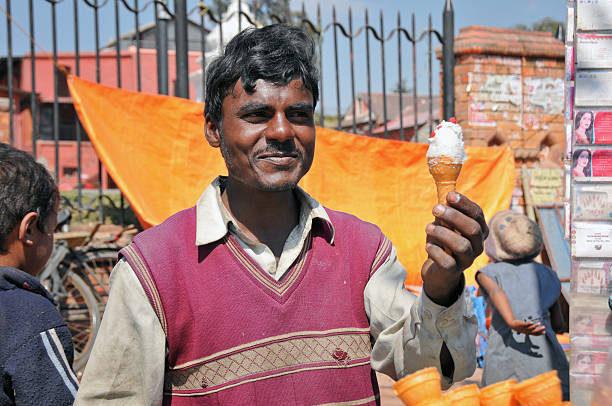 Ice-cream in Nepal stock photo