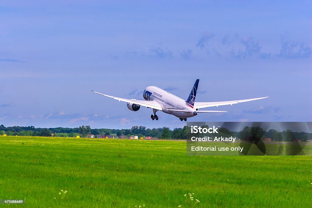 LOT Polish Airlines Boeing 787 Dreamliner - Foto stock royalty-free di Aereo di linea