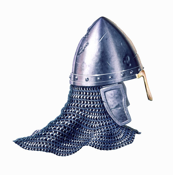 istock Middle age warrior helmet, at white background. 471588717