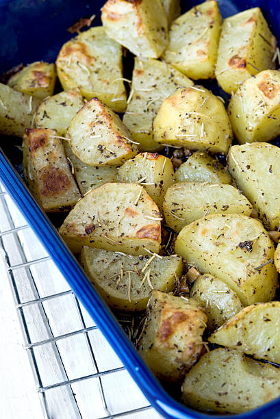 istock Baked potatoes in the pan 471589287