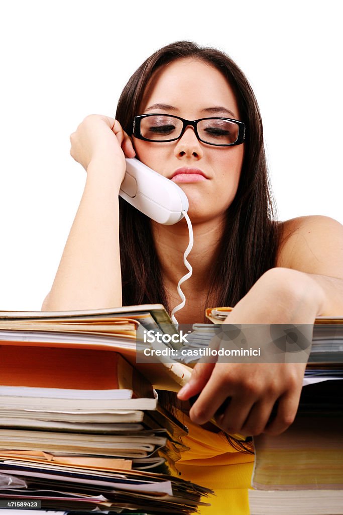 Mulher jovem com problemas e o stress no escritório - Royalty-free Adulto Foto de stock