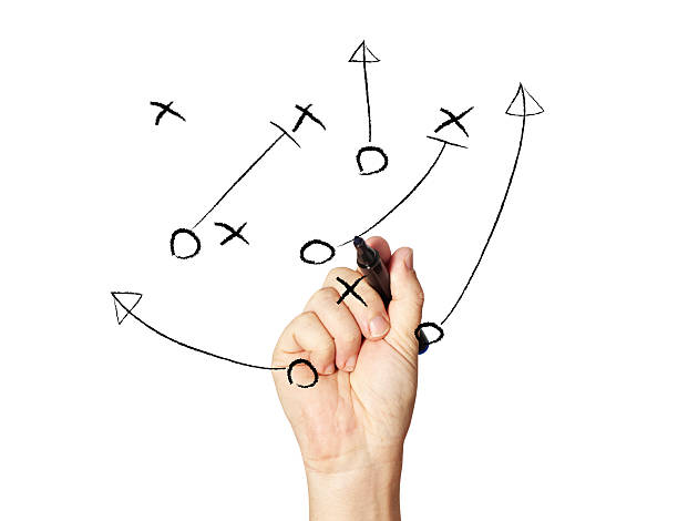 istock Hand drawing Xs and Os of game plan 471590071