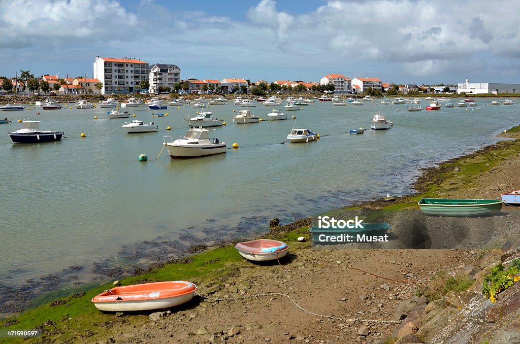 Port of Saint Gilles Croix de Vie in France Port of Saint Gilles Croix de Vie with small boats on the bank, commune in the Vendée department in the Pays de la Loire region in western France Atlantic Ocean Stock Photo