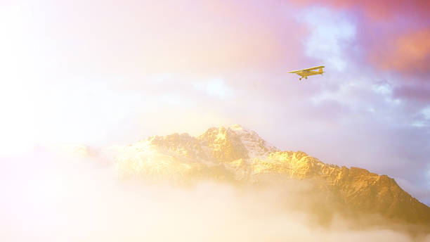 istock Airplane with snowy mountains 471591081