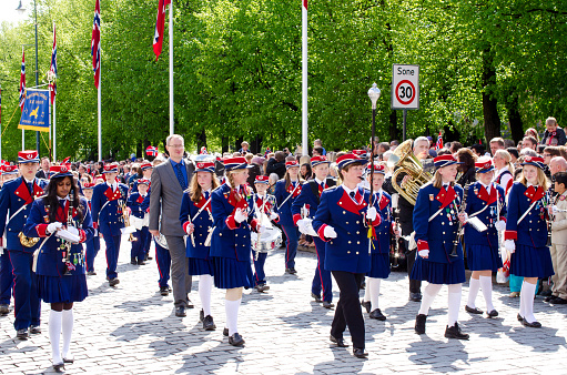 Oslo, Norway - May 17, 2012: Norwegian Constitution Day is the National Day of Norway and is an official national holiday observed on May 17 each year. Pictured on May 17, 2012