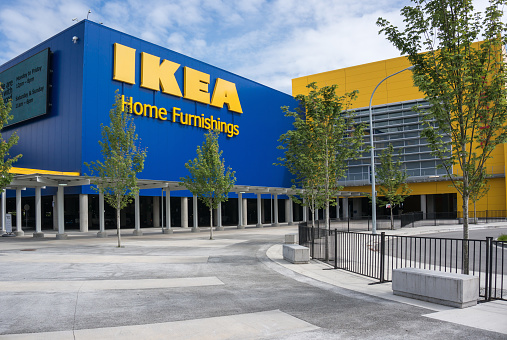 Richmond, BC, Canada - May 30, 2013: Ikea  Richmond store on May 30, 2013. Founded in Sweden in 1943, Ikea is the world's largest furniture retailer.