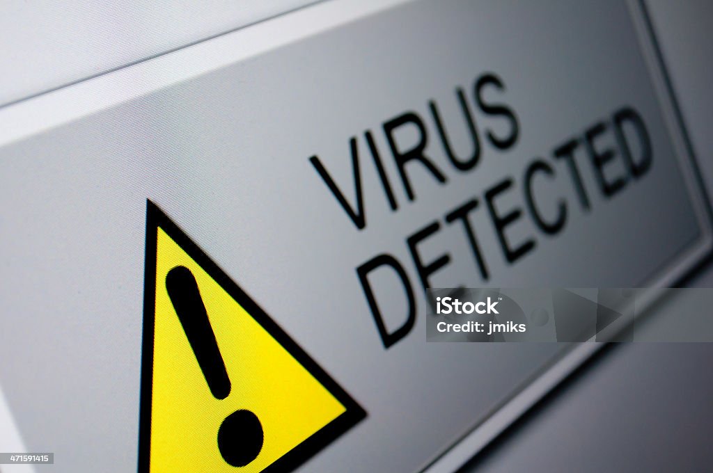 Virus rilevato - Foto stock royalty-free di Allerta