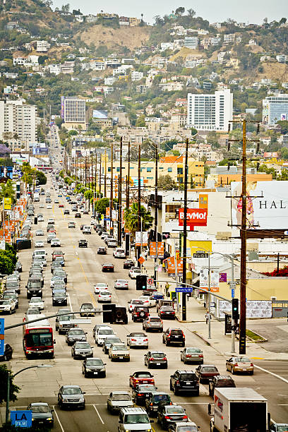 Los Angeles, USA - May 8, 2013: Heavy Traffic on La Cienega Boulevard, Los Angeles