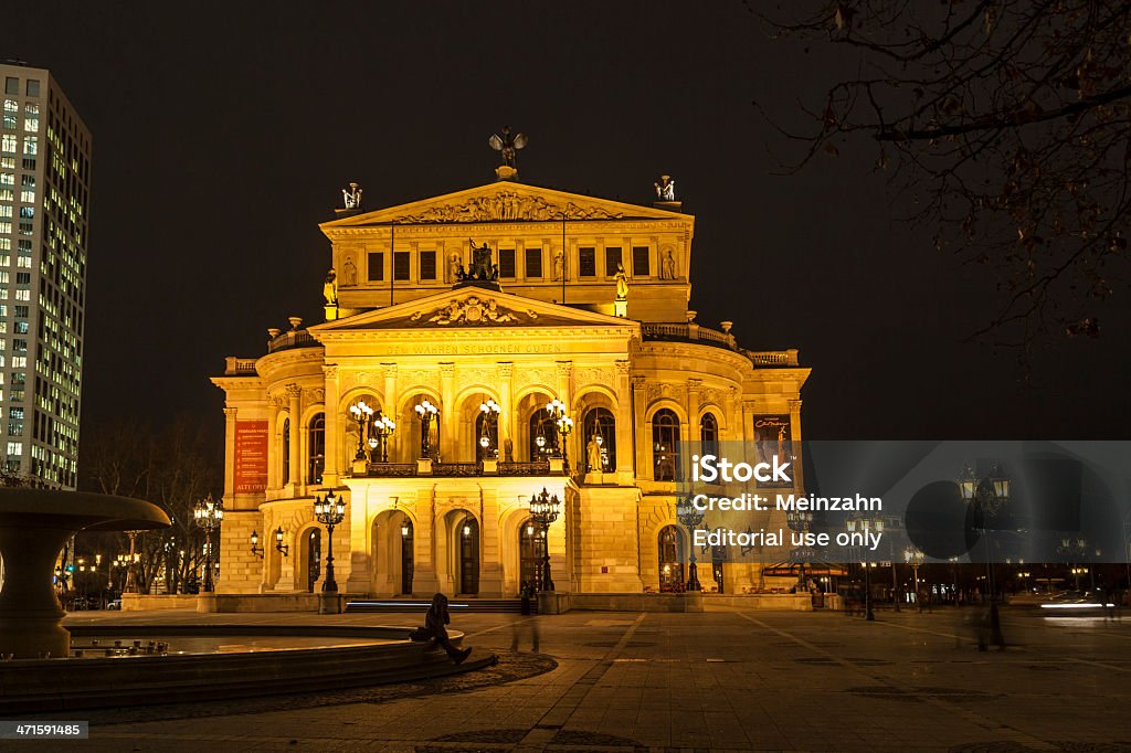 alte Oper à noite em Frankfurt - Royalty-free Alemanha Foto de stock