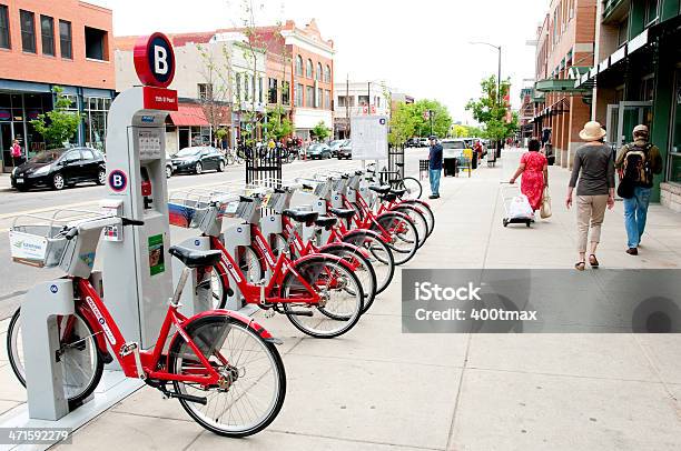 볼더 Bcycle Bicycle Parking Station에 대한 스톡 사진 및 기타 이미지 - Bicycle Parking Station, 관광, 교통수단