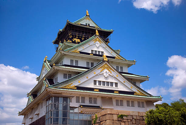 o castelo de osaka, japão - toyotomi hideyoshi - fotografias e filmes do acervo