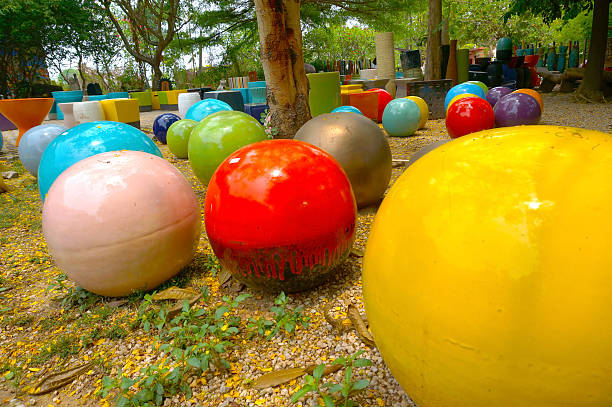 Colorful balls laying on the floor