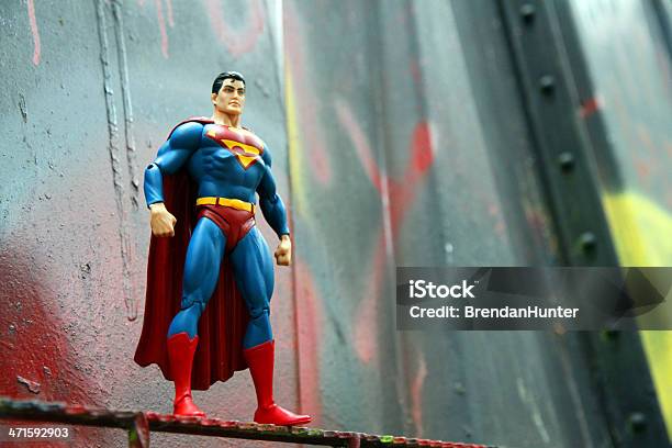 Superman And Bent Metal Stock Photo - Download Image Now - Superman - Superhero, Superman - Named Work, Action Figure