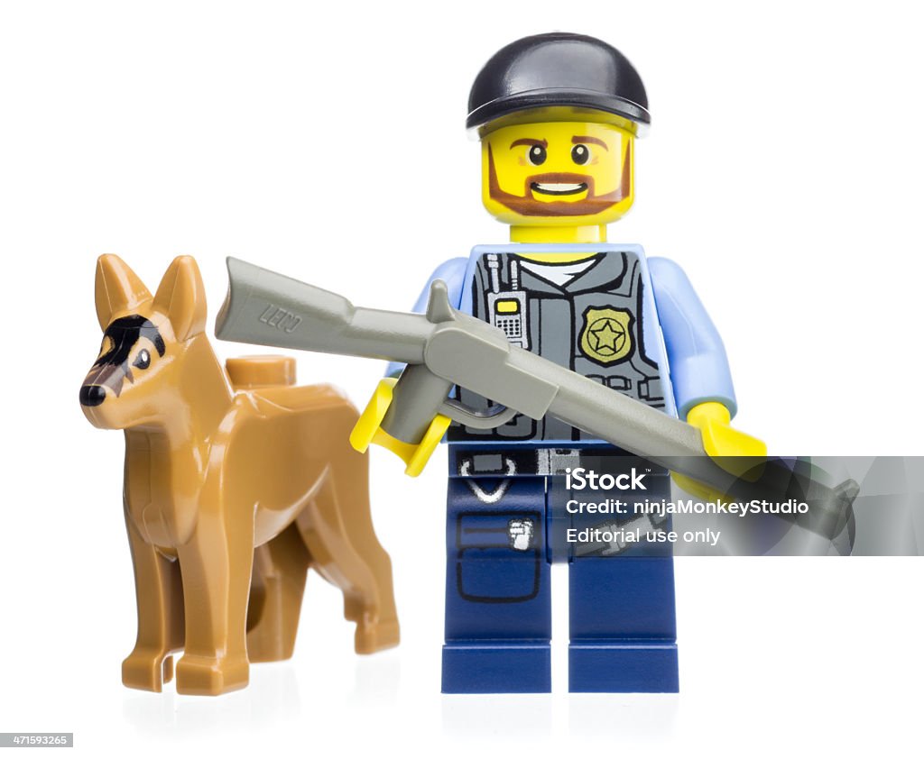 Polícia uma visita à Unidade K-9 Lego Mini números - Foto de stock de Adulto royalty-free