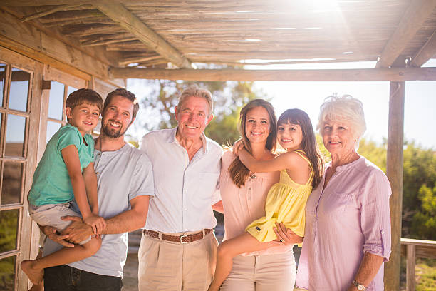 istock Three generation family posing for a portrait 471593488