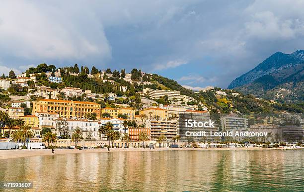 View Of Menton City From The Mediterranean Sea France Stock Photo - Download Image Now