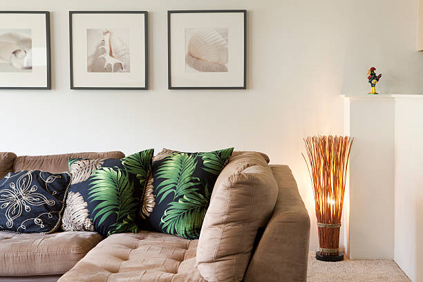 Living Room with Tropical Themed decoration