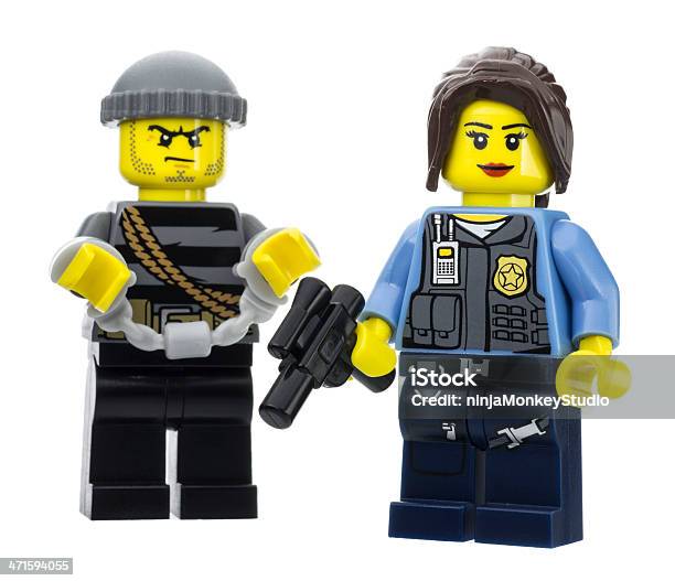 Polizei Verhaftet Und Dieb Lego Mini Figuren Stockfoto und mehr Bilder von Lego - Lego, Polizei, Abzeichen