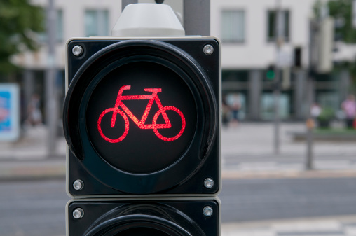 Red light for bicycle lane on traffic light