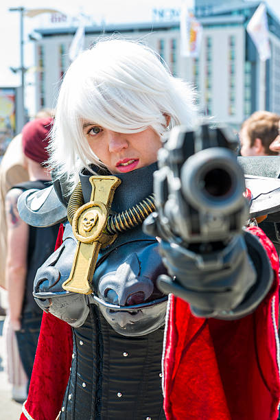 Lucca, Italy - November 1, 2024: In the heart of Lucca's historic center, cosplayers from around the world gather each year for Lucca Comics and Games, showcasing stunning costumes and detailed makeup.