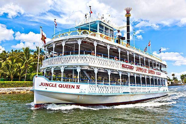 Fort Lauderdale, USA - August 1, 2010: Cruise with jungle queen riverboat  in Fort Lauderdale, Florida. The jungle Queen is 65 years  and has transported so far 4 Million passengers.