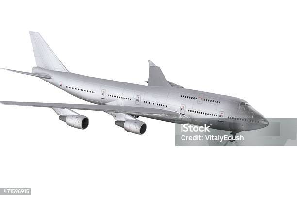 Moderno Avión En Blanco Foto de stock y más banco de imágenes de Avión - Avión, Avión de pasajeros, Azul