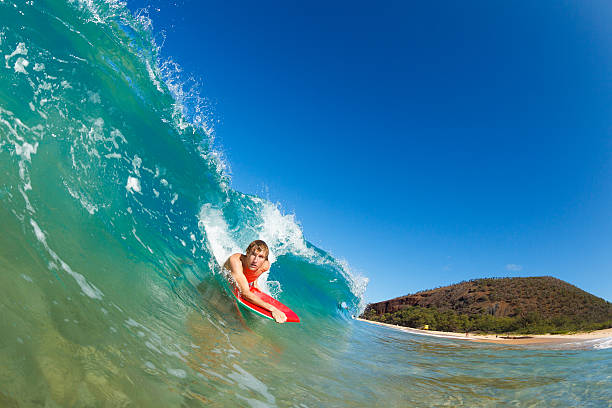 istock Body Boarder Surfing Blue Ocean Wave 471597187