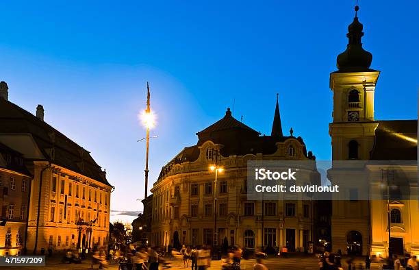 Sibiu Night View Stock Photo - Download Image Now - Architecture, Blue, Blue Hour - Twilight