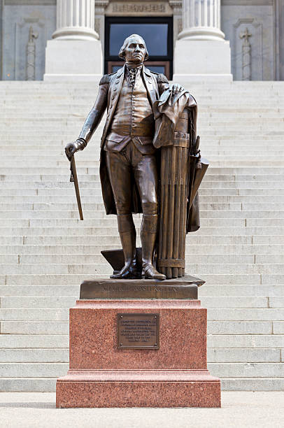 Statue Of The First President Of The United States Of America, George Washington At The South Carolina State Capitol Building In Columbia.  The Statue Was Made In 1853 And Placed At The Capitol In 1858.