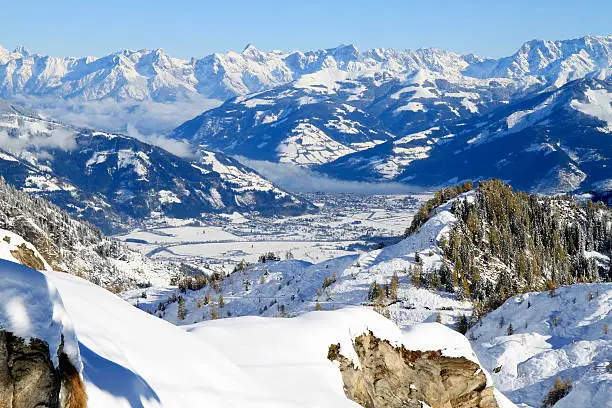 Alpine landscape above Zell Am See - Kaprun, Austria.