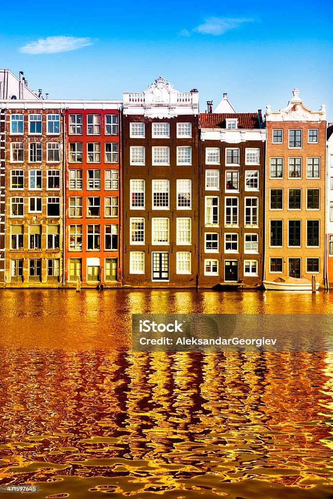 Maisons hollandaises typiques dans le centre d'Amsterdam - Photo de Amsterdam libre de droits