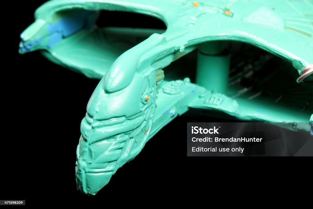 Next Generation Romulans Vancouver, Canada - December 18, 2011: A Romulan starship from the Star Trek movie television franchise on a black background. The model was made by Micro Machines, from Galoob. Armed Forces Stock Photo