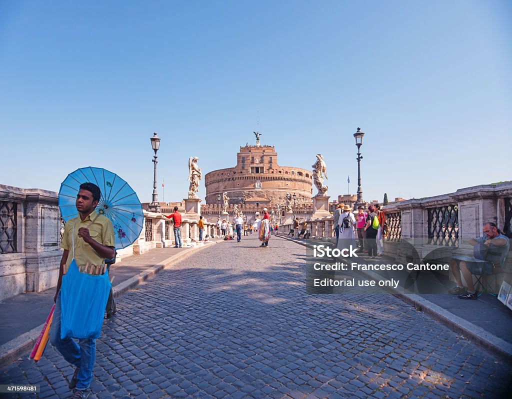 Puente de Sant'Angelo Castel, Roma, Italia - Foto de stock de Aire libre libre de derechos