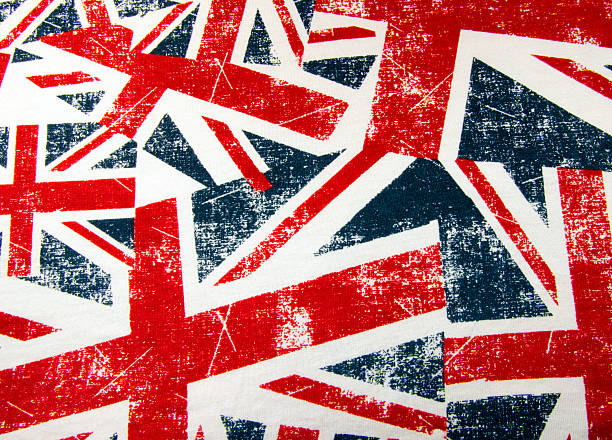 British union jack flag montage stock photo