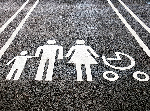 A designated parking spot at a supermarket intended only for families.