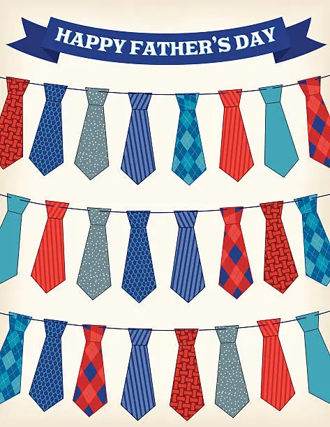 Vector illustration of Father's Day Ties Background Template
